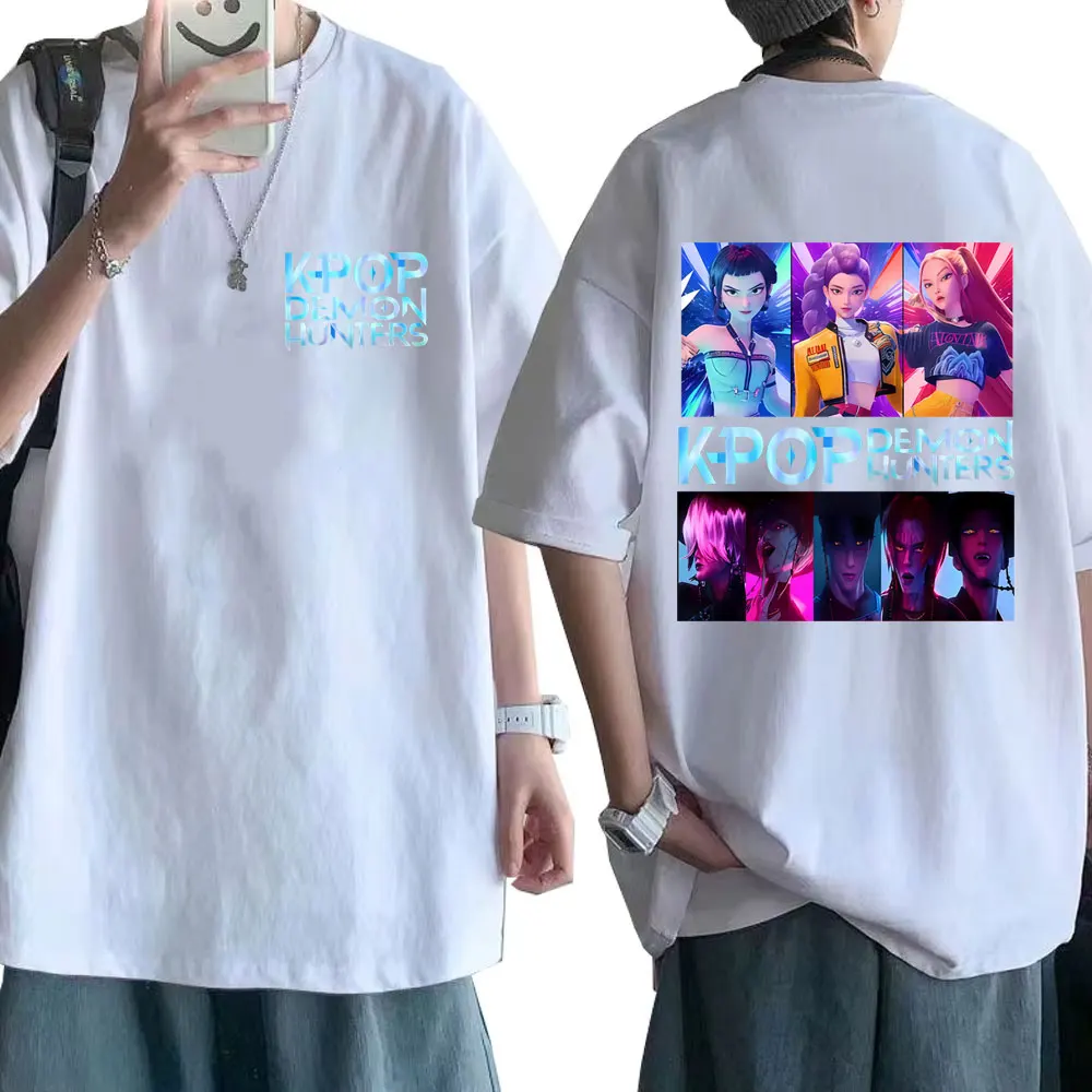 

KPop Demon Hunters Saja Boys Rumi Mira Zoey Tee Shirt Men Women Cotton Casual Oversized T Shirts Cartoon Fashion Trend T-shirts
