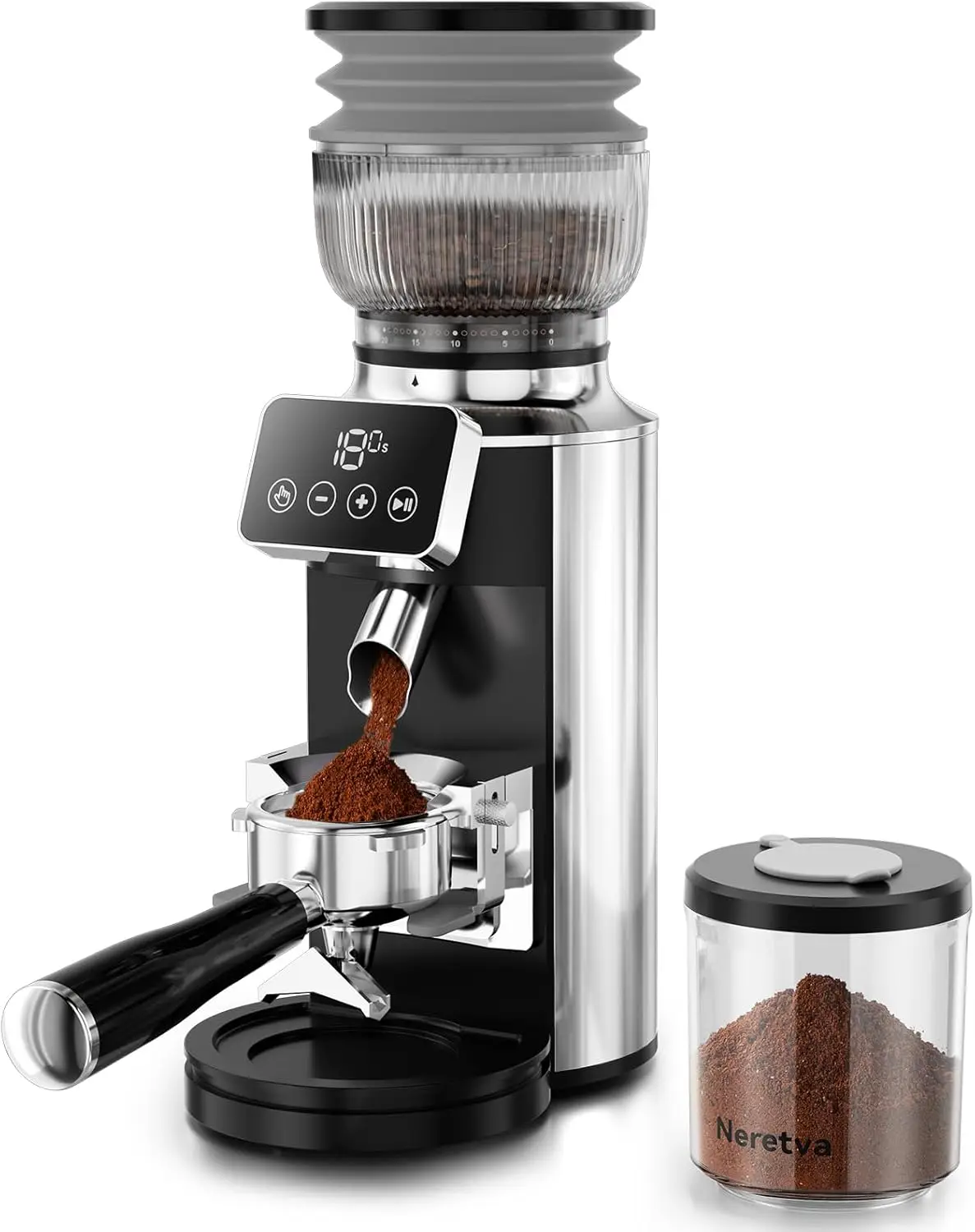 

2-in-1 Professional Espresso Grinder with 30 Precise Settings, Anti-Static for Espresso/French Press/Drip/Cold Brew