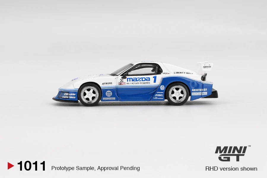 MINIGT 1/64 MAZDA RX-7 LB-Super Silhouette IMSA MGT01011-CH Samochód Metalowy Model Odlewany Odlewem Zabawki dla Dzieci Chłopców