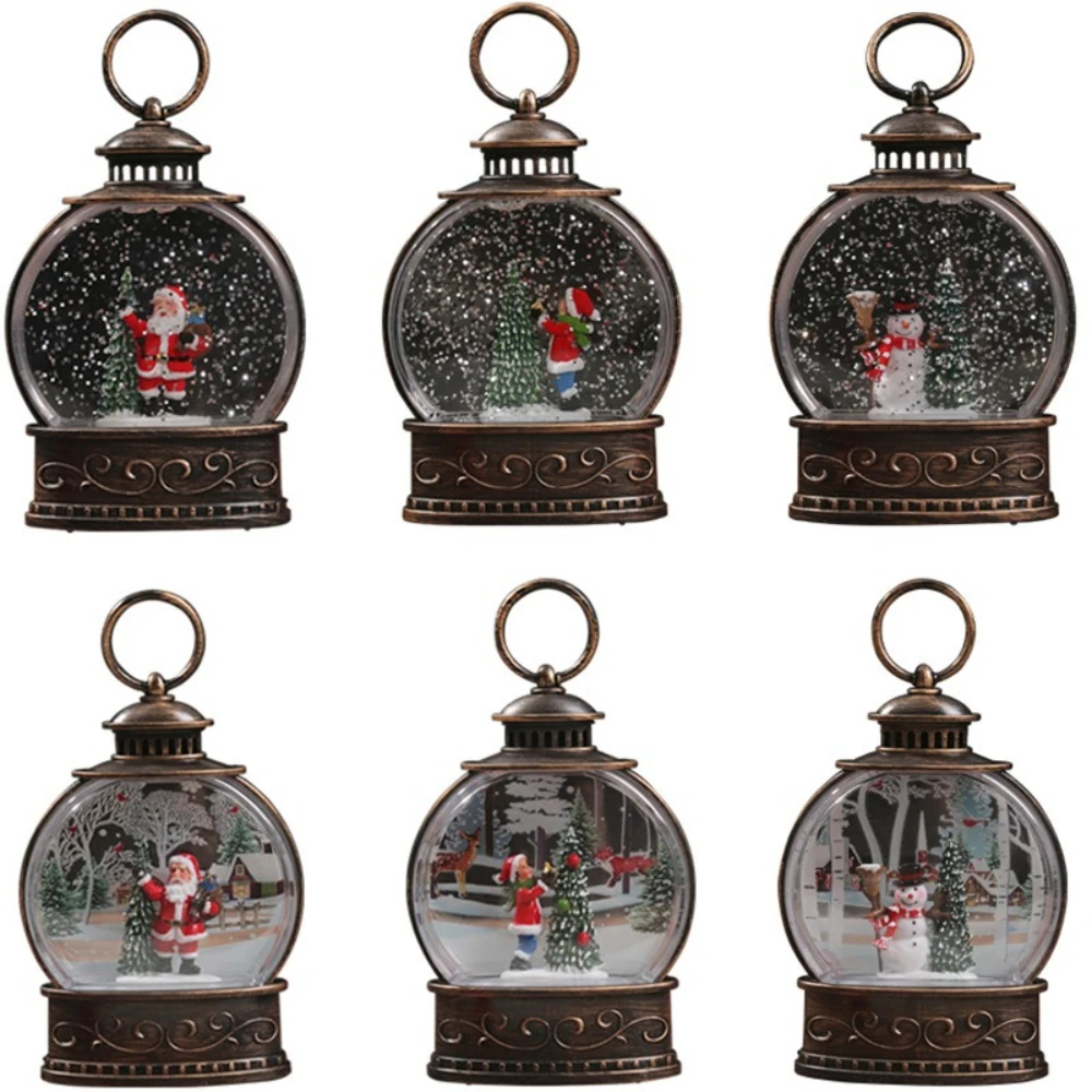 NONE Lampes à vent décoratives de noël, cadeaux de noël, Souvenirs du père noël, veilleuses remplies d'eau, ornements de noël ronds et plats 3
