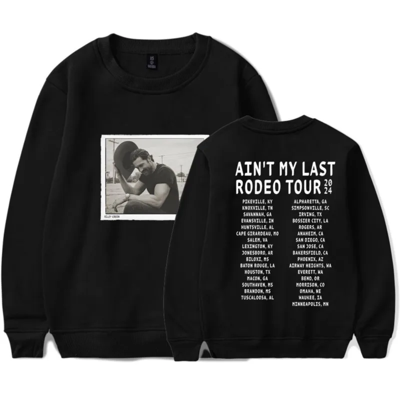 

Riley Green Ain't My Last Rodeo Tour Long Sleeve Crewneck Sweatshirt Merch Winter For Women/Men Unisex O-neck Streetwear