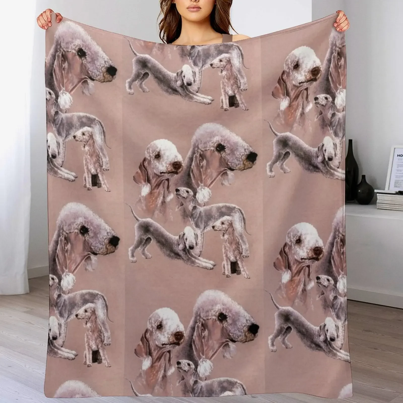 

Bedlington Terrier Gallimaufry Throw Blanket Kid'S Bed Fashionable Warm manga Blankets
