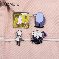 Cartoon Oyasumi Punpun Enamel Pins Custom Anime Goodnight Punk Metal Brooches Lapel Badge Jewelry Gifts For Friends Wholesale