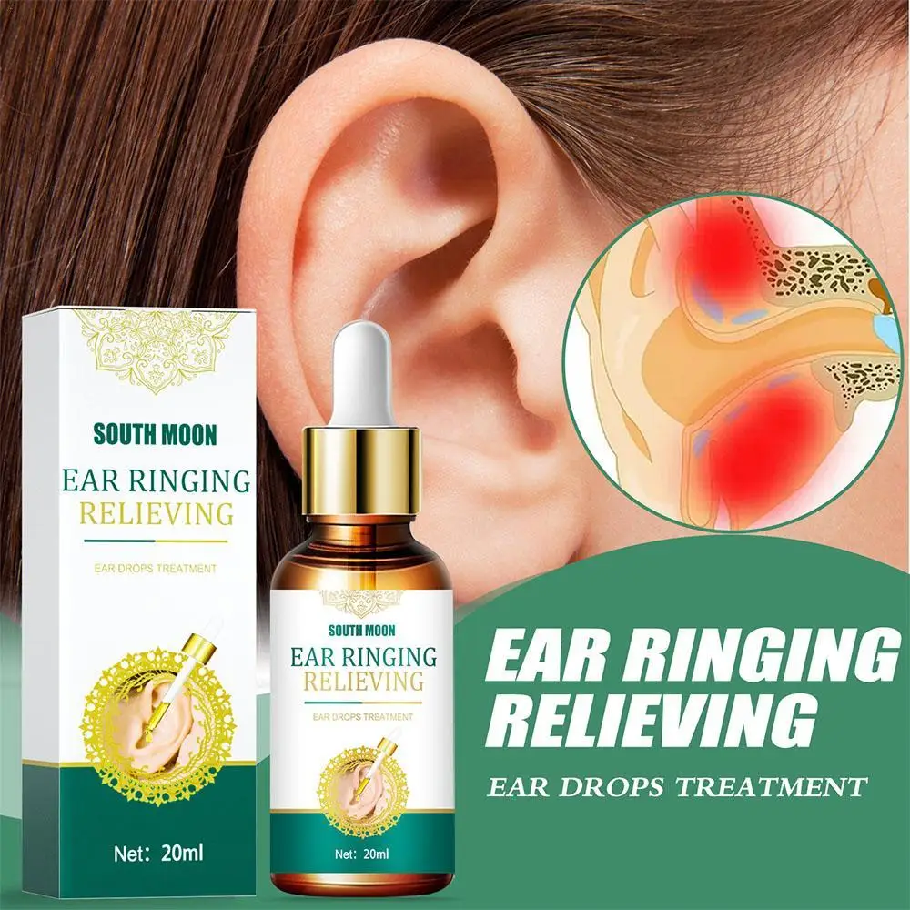 Ear Ringing Aliviando Gotas, Tratamento da dor de ouvido, Zumbido duro, Dor auditiva, Saúde do ouvido, Enxaqueca, Cuidados com o corpo, 20ml