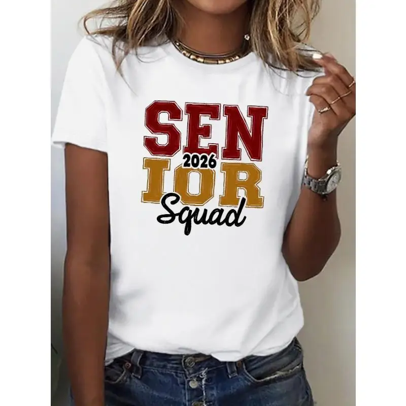 

Senior 2026 Squad T-Shirt, Class of 2026 Graduation Graphic Tee, Women's Men's Senior Year School Top, Funny Friends Team Shirt