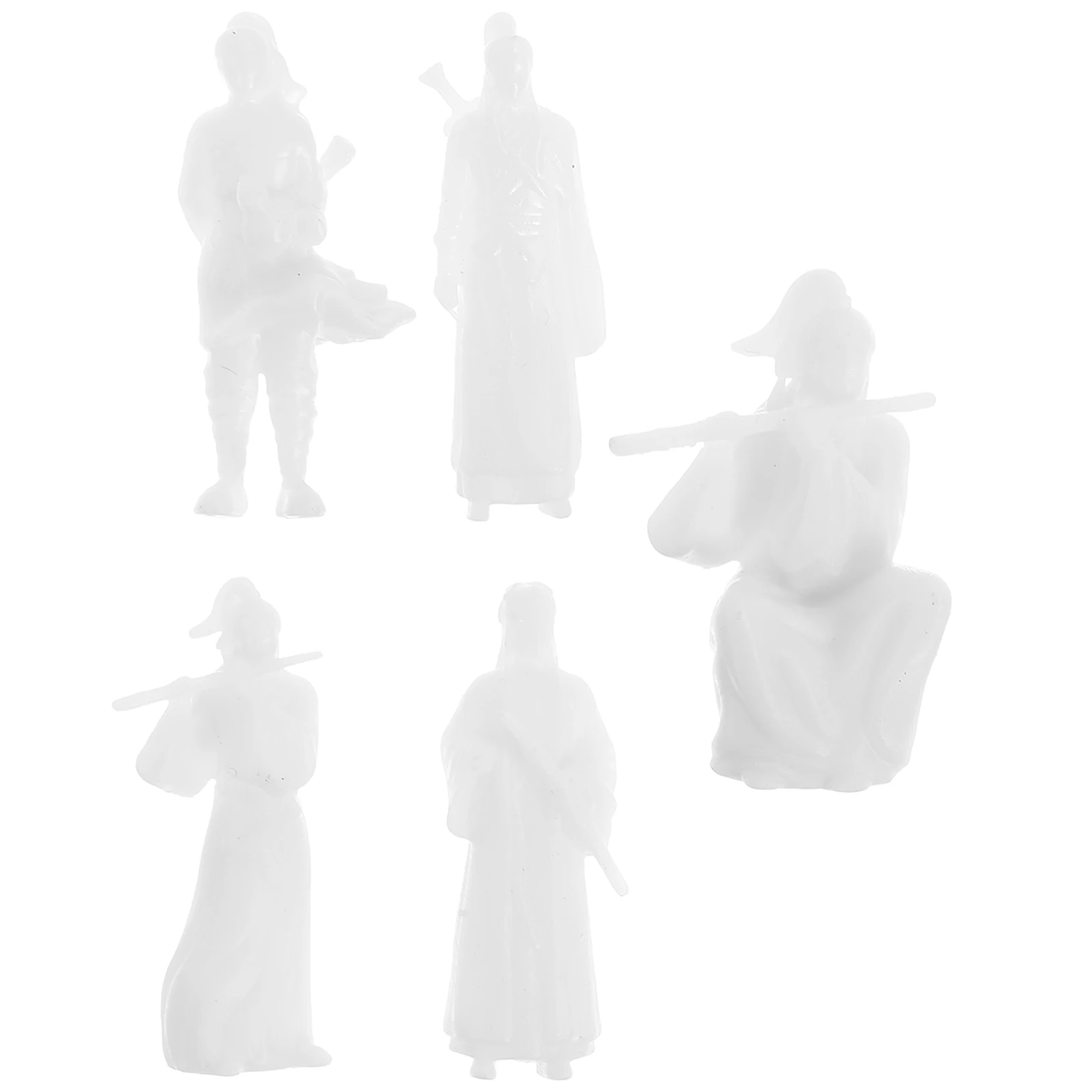 

5pcs Ancient Chinese Warrior Miniature Figurines Resin Art Craft For Bonsai Terrariums Desktop Garden Decor Home Office