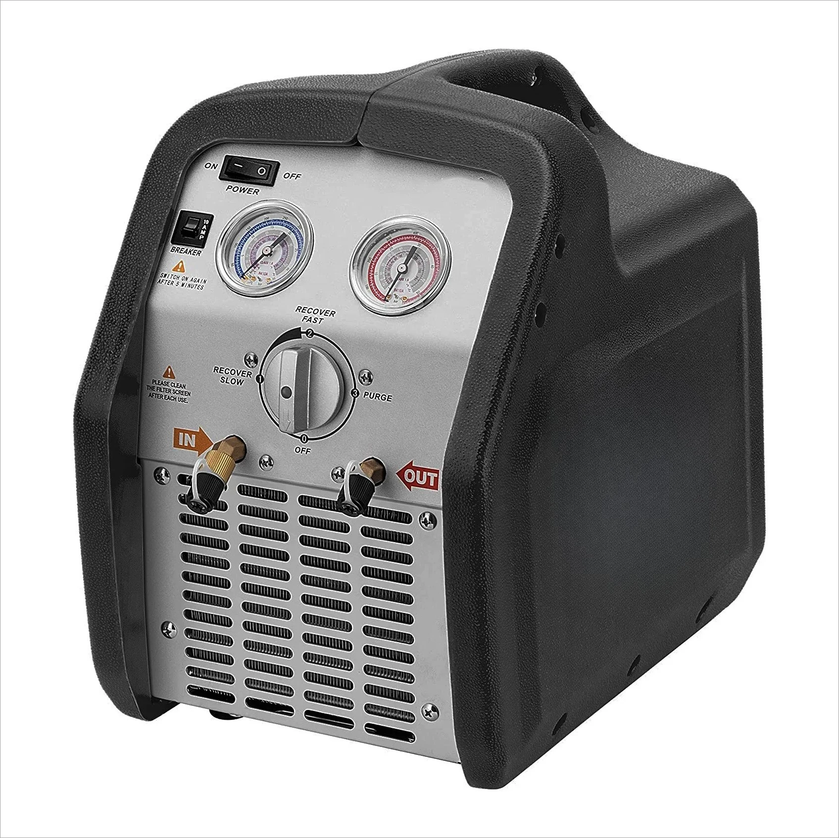 AC Refrigerant Gas Recovery Unit/Machine for Car Air Conditioning with R32 1234yf Compressor 1 HP RR500 Black Color