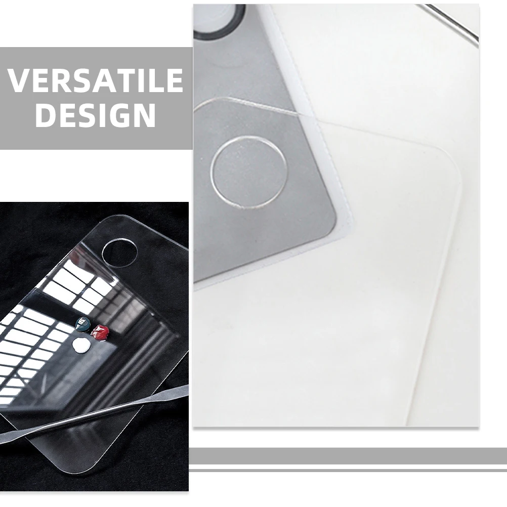 2 세트 메이크업 팔레트 세트 네일 아트 파운데이션 아이섀도 블렌딩 도구용 투명 재사용 가능한 믹싱 트레이