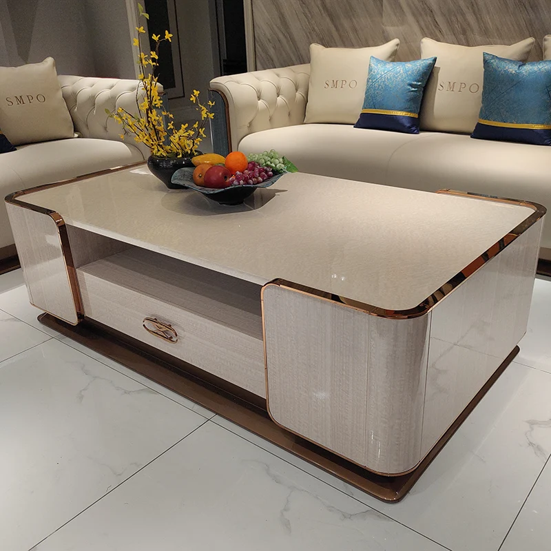 

Легкая роскошная гостиная, ТВ-шкаф, журнальный столик, комбинация скандинавского современного простого офиса, стол для хранения из цельного дерева, мебель