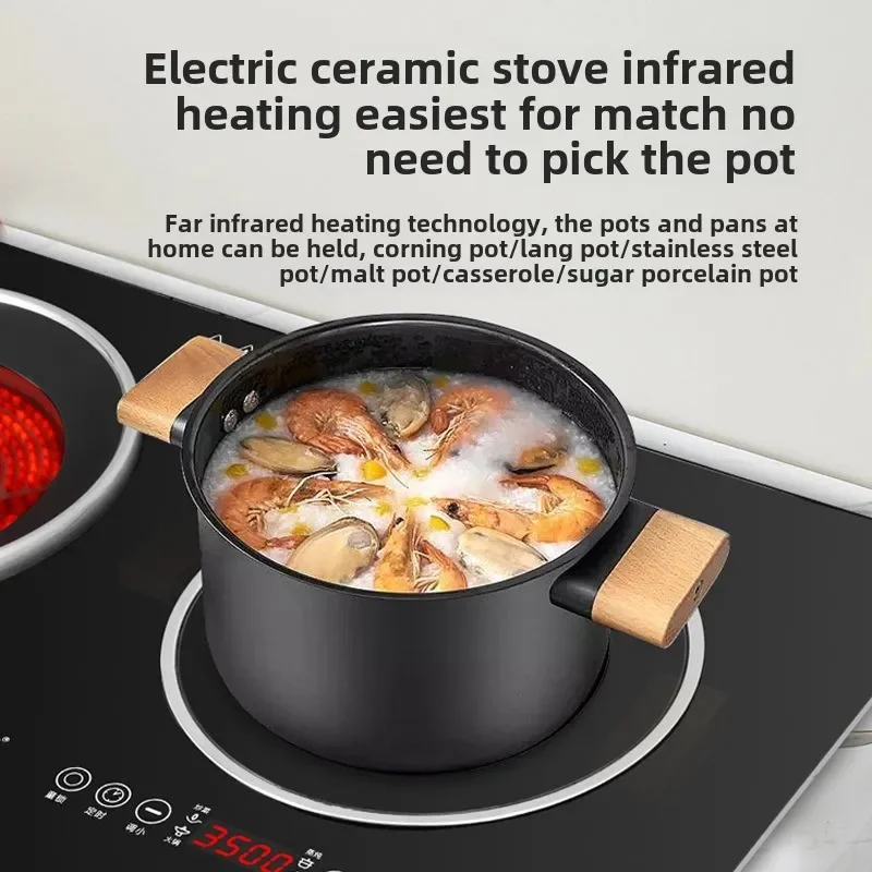 Embedded electric ceramic stove double stove double head desktop high-power induction cooker commercial restaurant double row