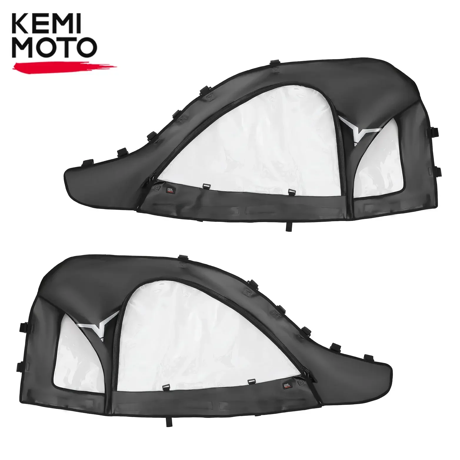 KEMIMOTO UTV PVC Soft Upper Door Set Water-resistant Cab Enclosures Compatible with CF-MOTO ZFORCE 950 H.O. EX SPORT 2020+