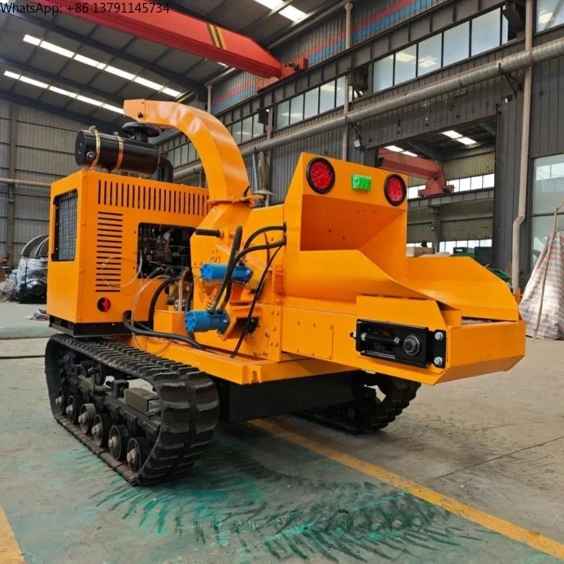 

Hot Product Wood Crusher Mobile Home Used Garden Shredder Wood Machine Crawler Tracks Mobile Wood Chipper Machine