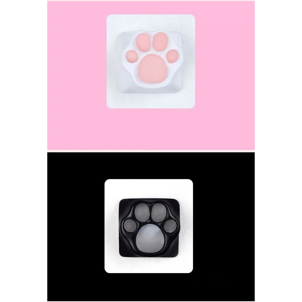 Silicone Cute Paws Artisan Cat Paws Pad Keyboard KeyCaps for Cherry MX Switches Personality Soft Feel Cat Keycap, B