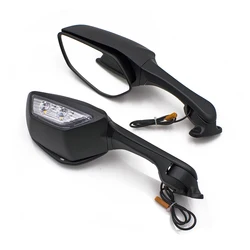 Motorcycle Rearview Mirror Rear View Side Mirror with LED Turn Signal Light for Yamaha YZF R6 YZFR6 15-2023 YZF R1 YZFR1 YZF-R1