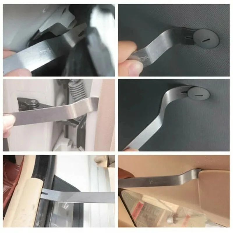 6Pcs Car Interior Trim Removal Tool Kit, Auto Door Panel Audio Radio Pry Disassembly Tools with Storage Canvas Bag view 6