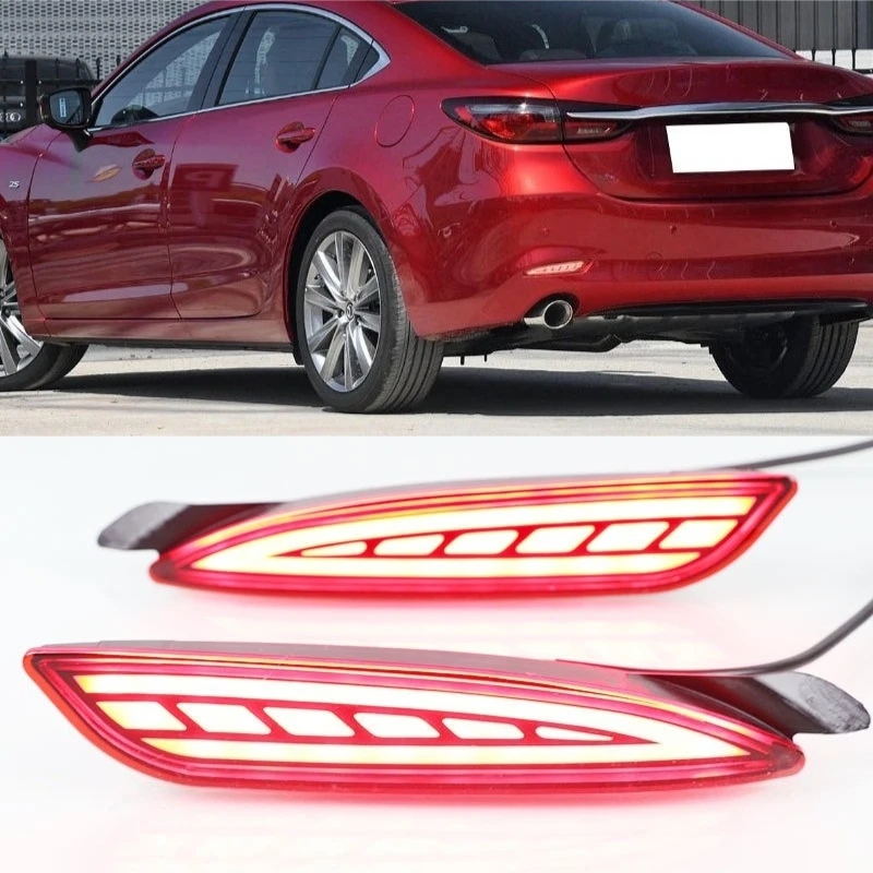 

For Mazda 6 Atenza 2019-2022 Car LED Rear Bumper Light Reflector Rear Fog Light Driving Brake Light With Dymanic Turn Signal