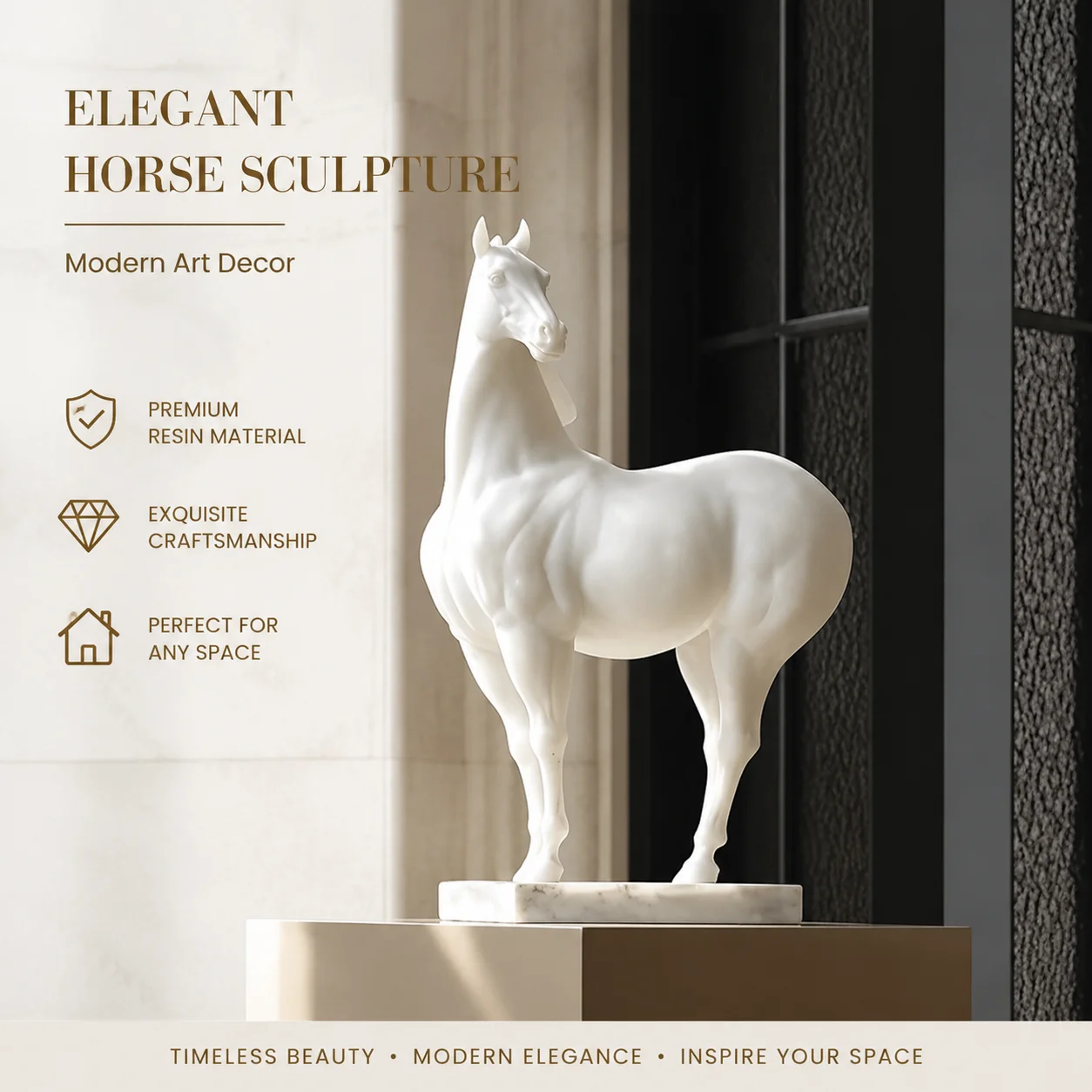 Escultura Decorativa  Caballo, Estatua  Caballo, Adornos Artísticos Creativos, Decoración  Escritorio  Lujo, Regalos