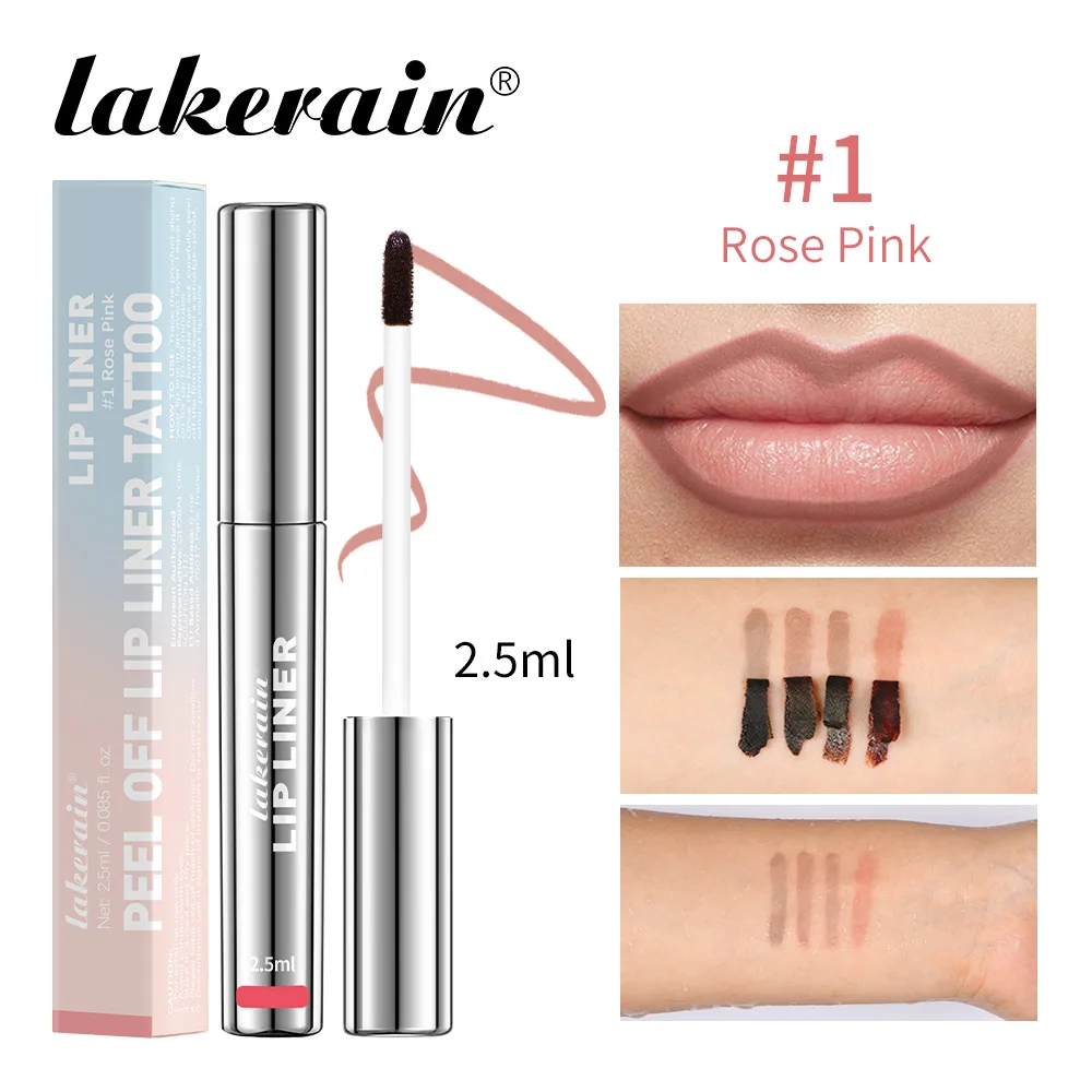 200Pcs Waterproof Lip Liner Peel Off Tattoo Lipgloss Waterproof Long Lasting Matte Lip Tint Brown Contour Tear-off Lips Stain