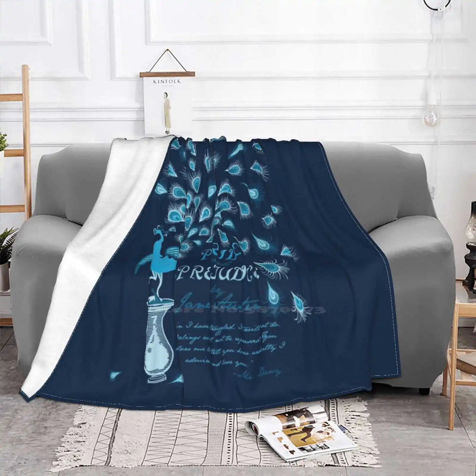 Paisley Peacock Pride And Prejudice : Classic Shaggy Throw Soft Warm Blanket Sofa/Bed/Travel Love Gifts Jane Austen Mr Darcy