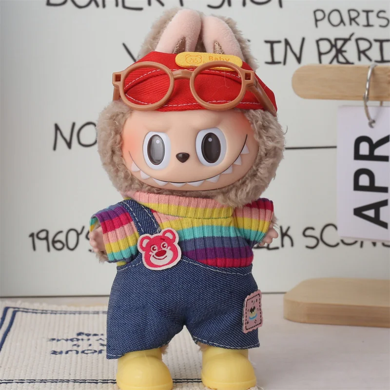 Mini roupas de boneca acessórios para coreia kpop exo 15-17cm labubu idol v1 v2 macacão conjunto roupas presente