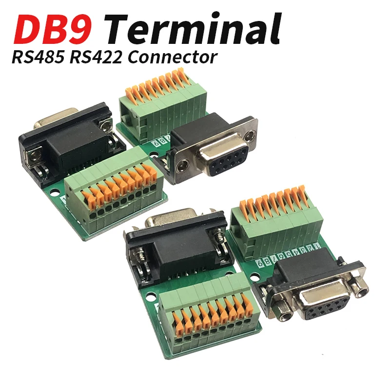 RS485 DB9 Male Female Solderfree Wire Connector 9PIN RS422 Quick Connect Terminal Adapter DB9 Welding-free Head Joint Adapter