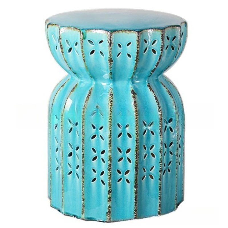 

Cross-border Chinese lotus ceramic stool, living room, bedroom, bathroom, color glaze, home furnishings, porcelain pier, lobby