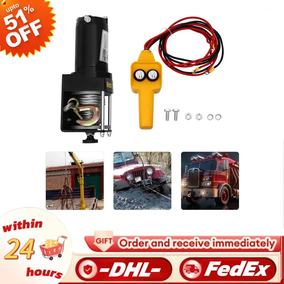 12V Electric Winch …