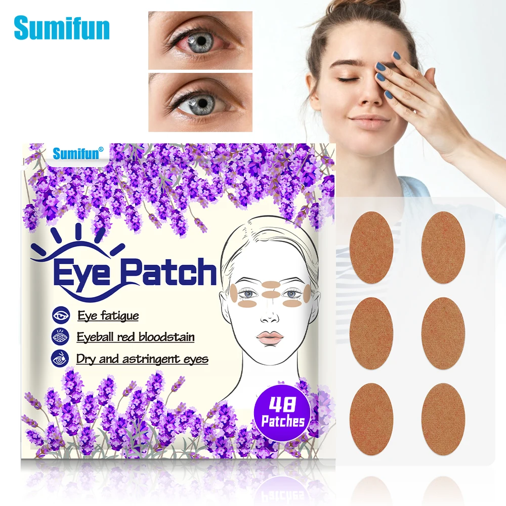 48Pcs/bag Sumifun Lavender Eye Protection Patch Relieve Dry Fatigue Sticker Good Vision Treat Myopia Moisturizing Eyes Plaster