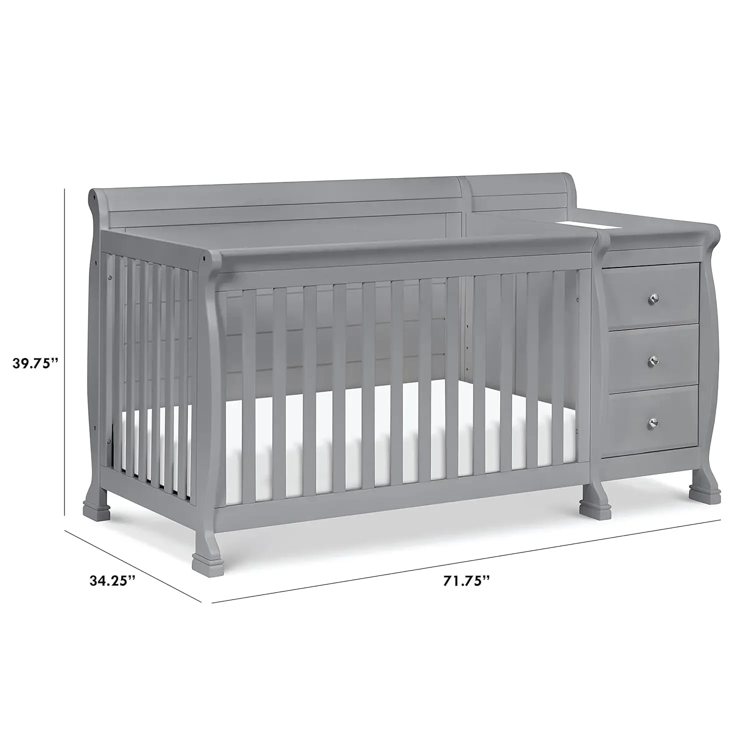 DaVinci Kalani 4-in-1 Convertibe Crib and Changer Combo in Gray