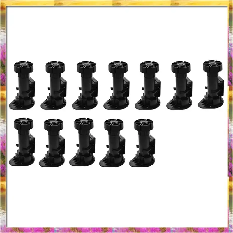 ABSU 12-pack zwarte kast stelpoten meubelpoten verstelbaar van 3-7/8 inch tot 5-1/8 inch, voor meubels, kasten