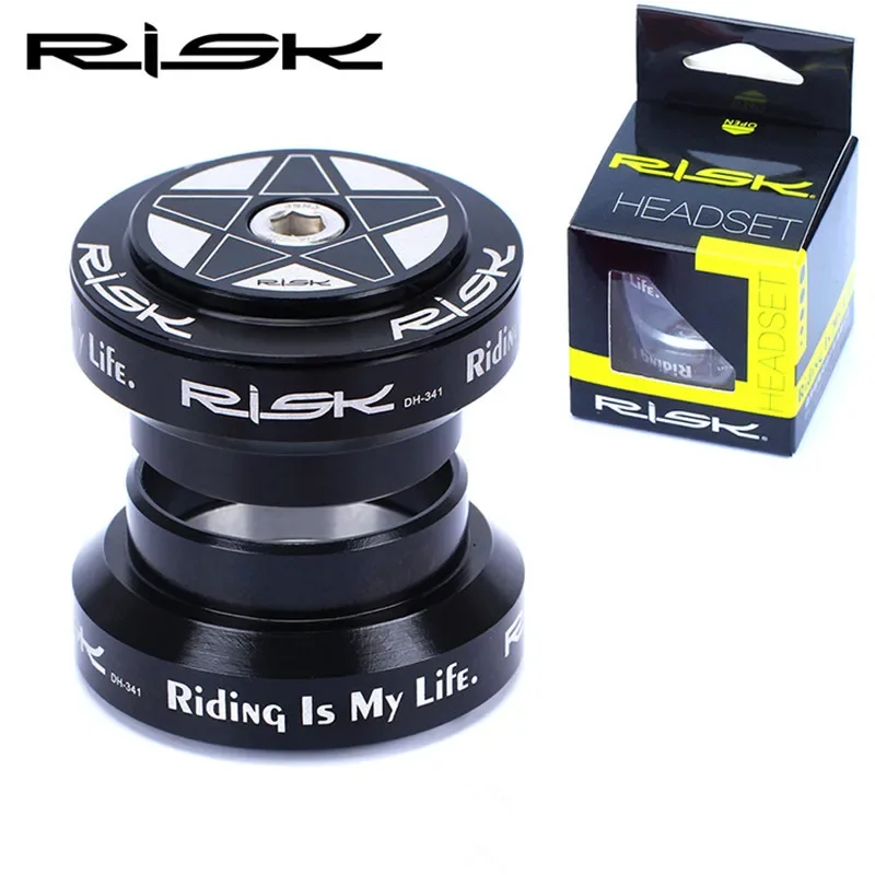 RISK Aluminum Alloy 34mm Bicycle External Headset Black MTB Mountain Road Bike 28.6mm (1 1/8