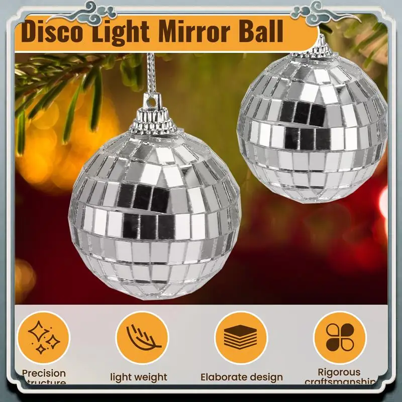 Durável 30 pçs bolas de espelho de discoteca 2 polegadas bola de espelho reflexivo pendurado bola para festa de árvore de natal decorações para casa