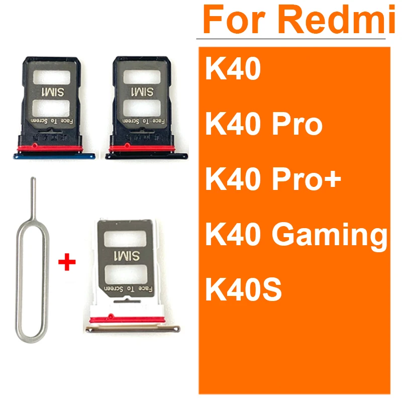 For Xiaomi Redmi K40 K40 Pro K40S K40 Gaming SIM Card Tray Sim Card Slot  Card Reader Holder Replacement Parts