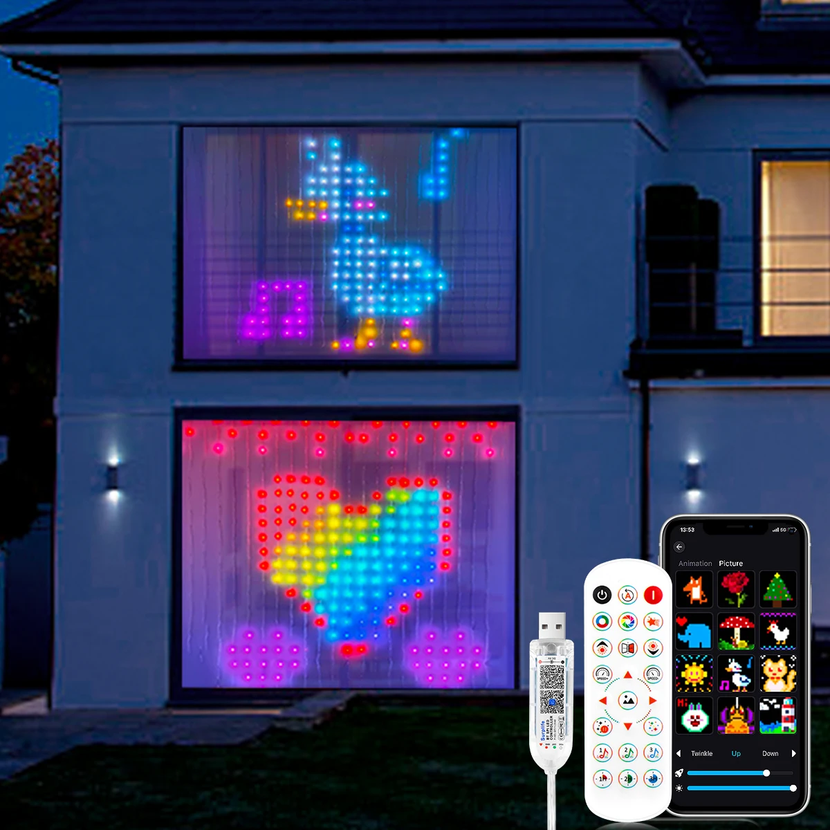 スマート-led-カーテンライト-400leds-usb-ストリングクリスマスライト-bluetooth-アプリ-diy-パターン窓寝室パーティー新年の装飾