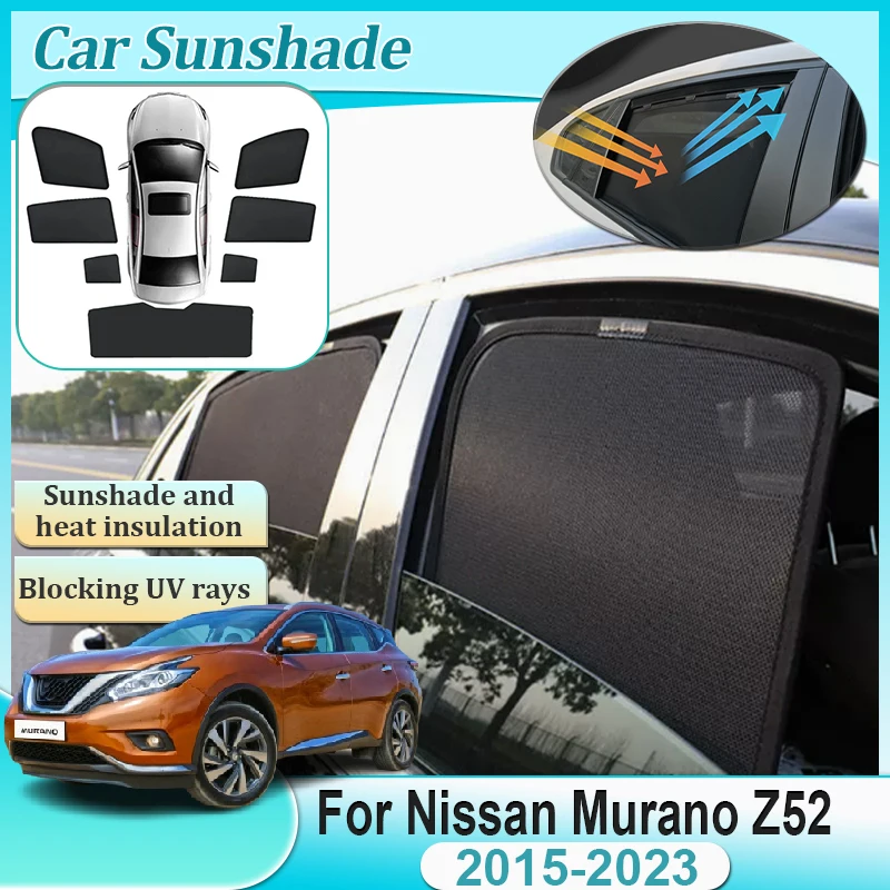 

For Nissan Murano Z52 MK3 2015-2023 Accessories Magnetic Sunshade Privacy Curtain Visor Front Side Window Parts Auto Accessories