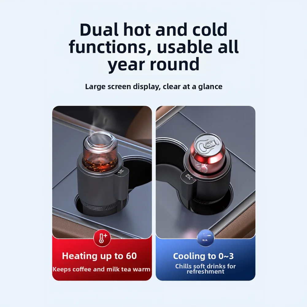 

Convenient Travel Cup Holder Cooling Heating Cup Holder Car Cup Holder ABS Material Cooling And Heating Dual Functionality