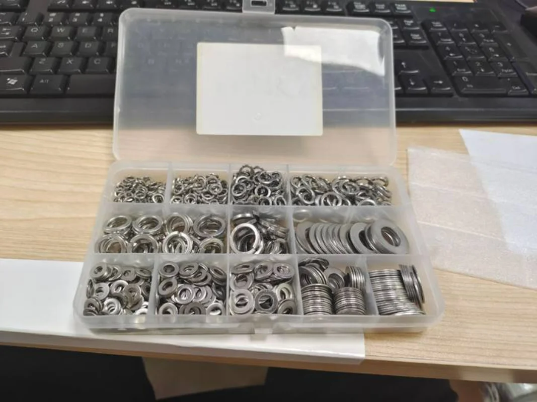 790pcs M4 M5 M6 M8 M10 M12 Stainless Steel Flat Washers Spring Washers Assorted for Metric Bolts Plain Gasket Assortment Kit