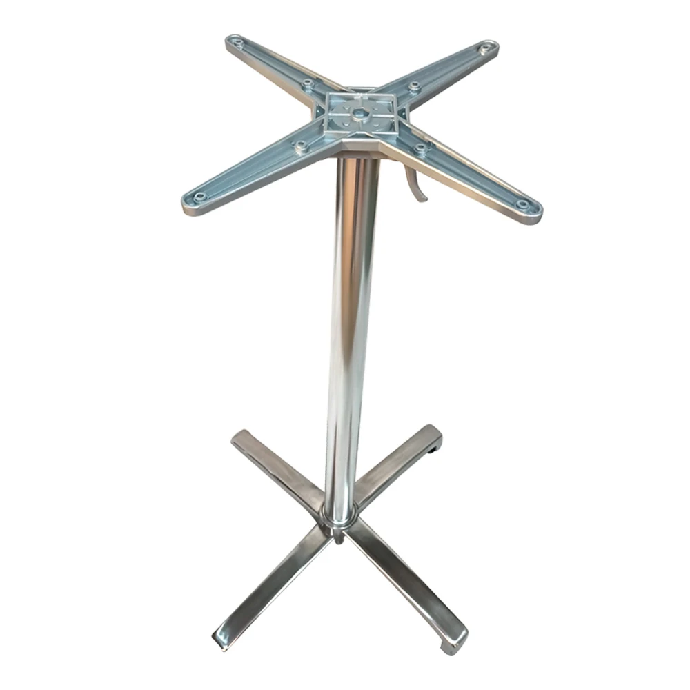 

Shiny Color Folding Top Cross Cast Aluminum Table Base For TableATV&UTV