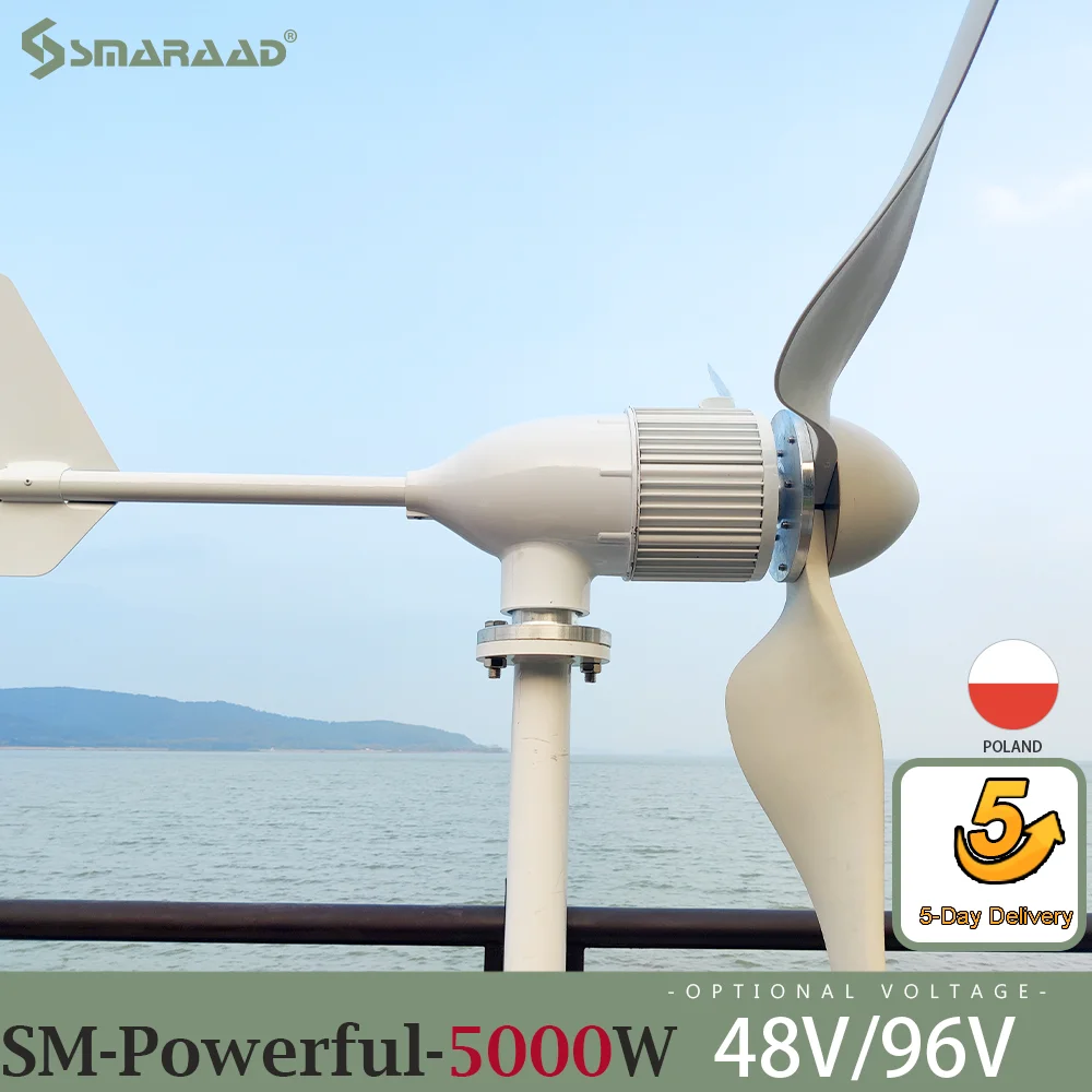 DIDITO  5000W  3000W Horizontal Wind Turbine Generator Windmill With  MPPT Charge Controller Inverter