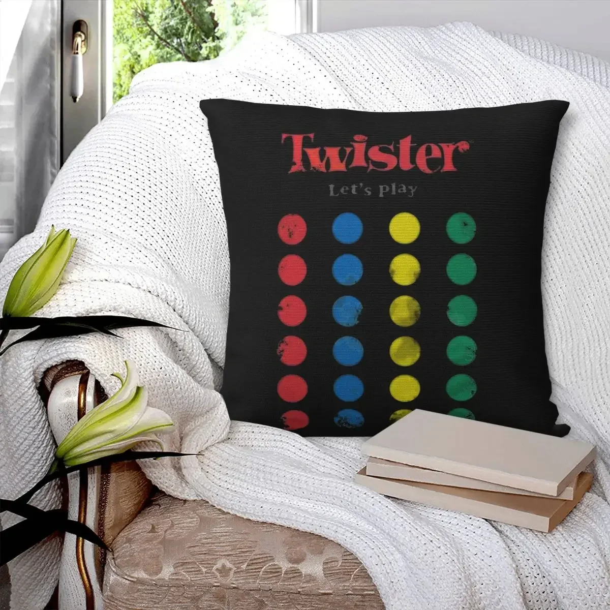 The Twister Game Square Pillowcase Pillow Cover Polyester Cushion Decor Comfort Throw Pillow for Home Car