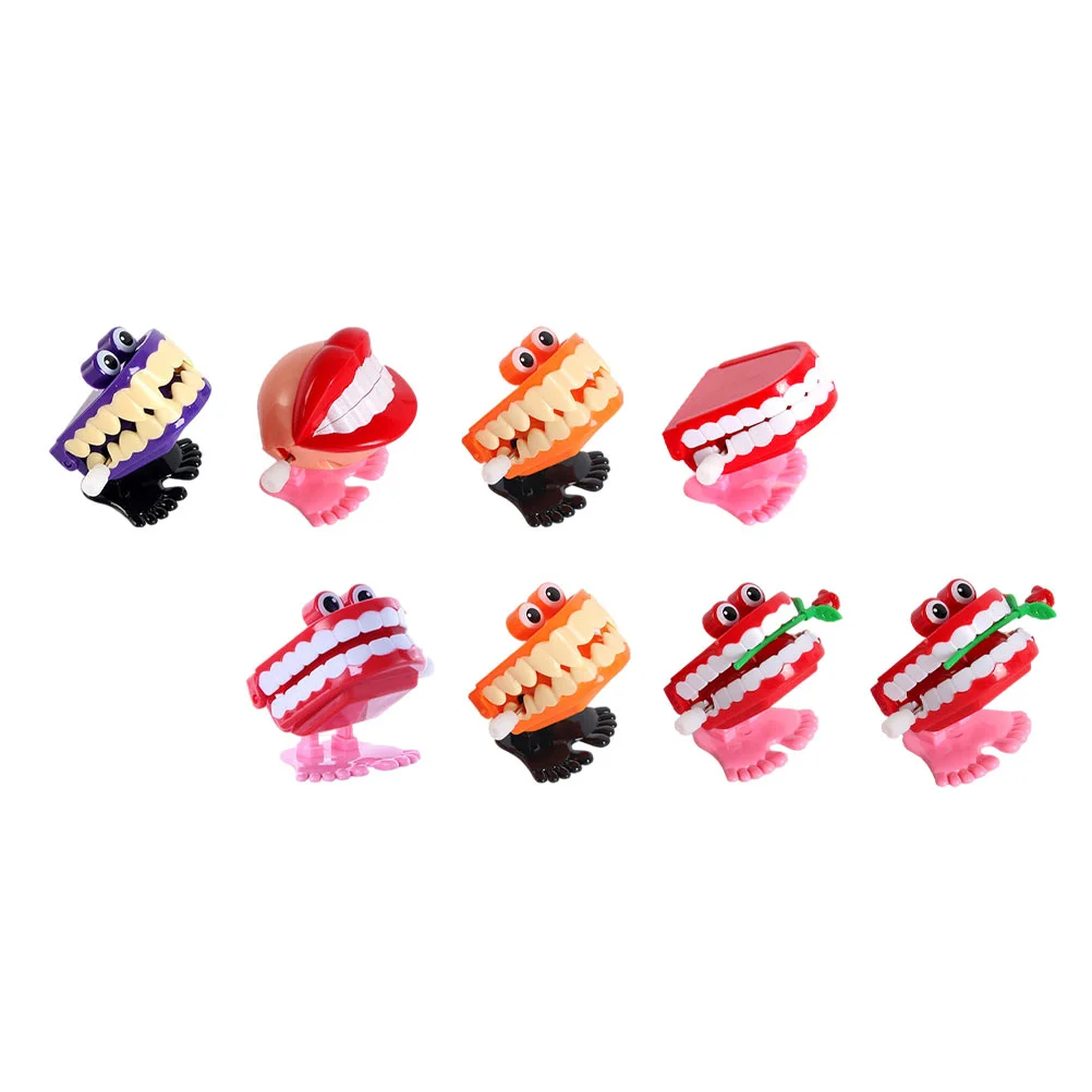 

8 Pcs Jumping Teeth Wind-up Toys Simulated Clockwork Plaything Tools Plastic Playthings for Kids