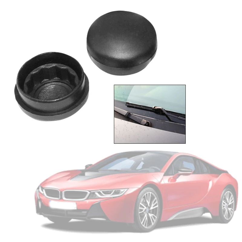 2Pcs Front Window Windscreen Wiper Arm Washer Jet Nozzles Rocker Bolt Cover Cap for B5 B6 B7 Golf MK4 D7YA