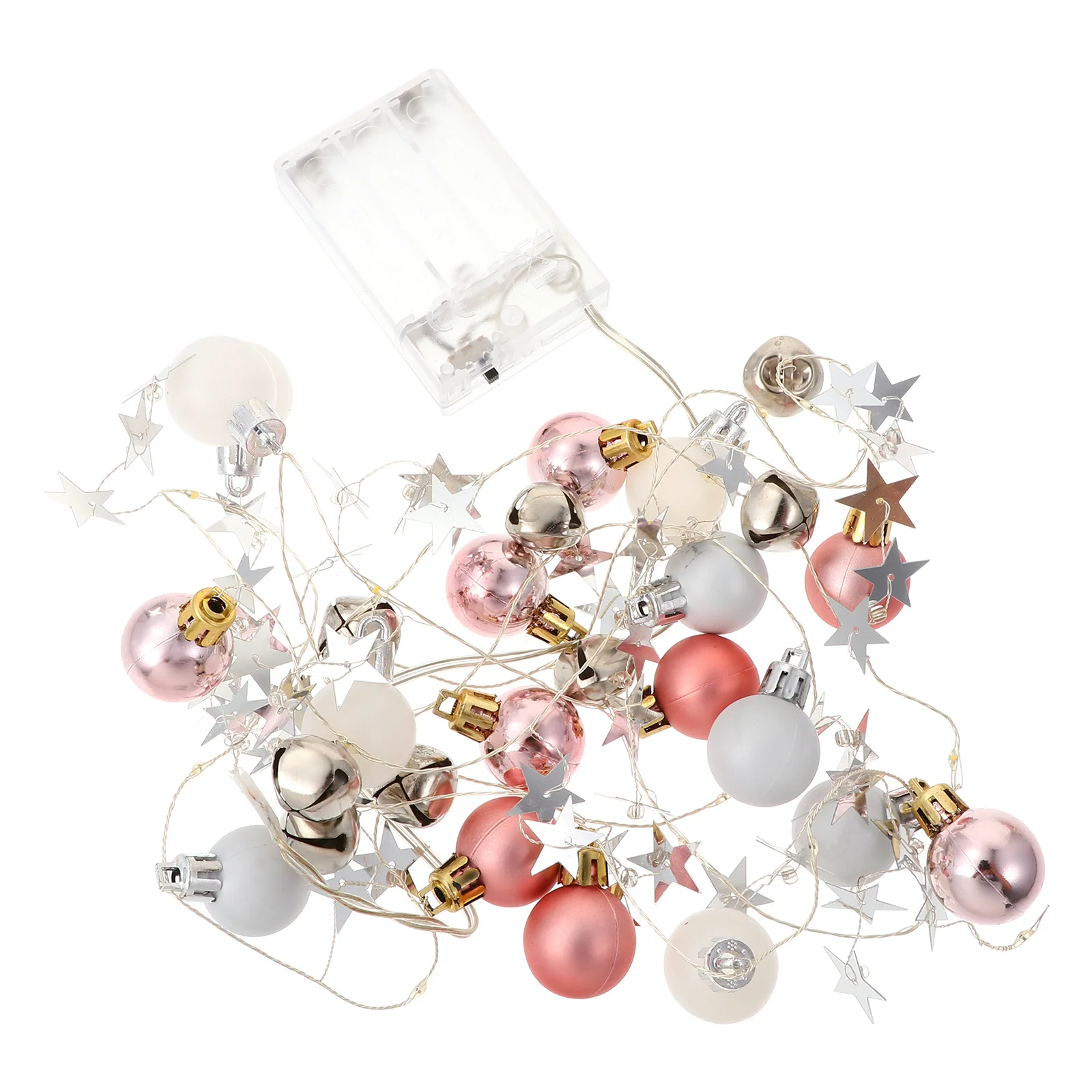 1 قطعة عيد الميلاد LED سلسلة ضوء الكرة جرس تصميم الوردي معلقة الديكور أضواء الغلاف الجوي داخلي في الهواء الطلق #6