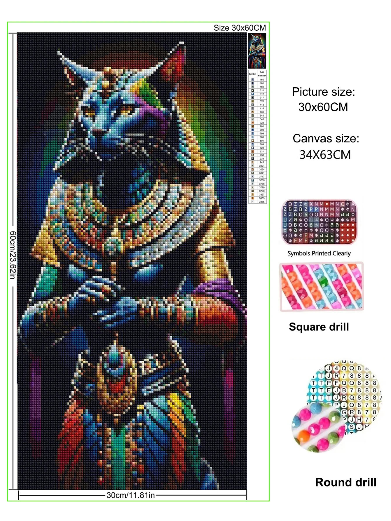 เพชรโมเสค Bastet โบราณอียิปต์เต็มรูปแบบ/รอบ DIY เพชรภาพวาดใหม่ 2025 CROSS Stitch ชุดตกแต่งบ้าน Art ของขวัญ