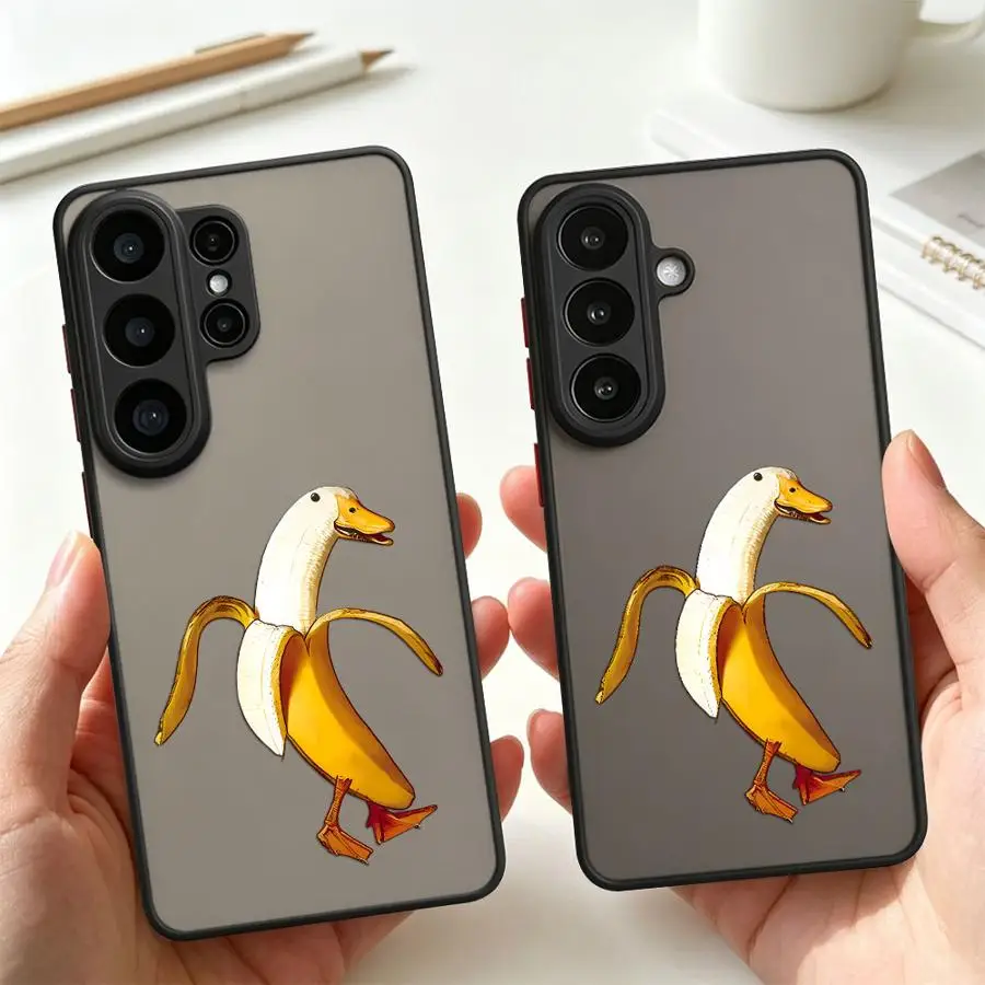 Dancing Banana Duck Case for Samsung Galaxy S26 Note 20 Ultra 10+ S25 Ultra S23 FE S22 S24 Plus S21 S20 FE Funda Back Phone