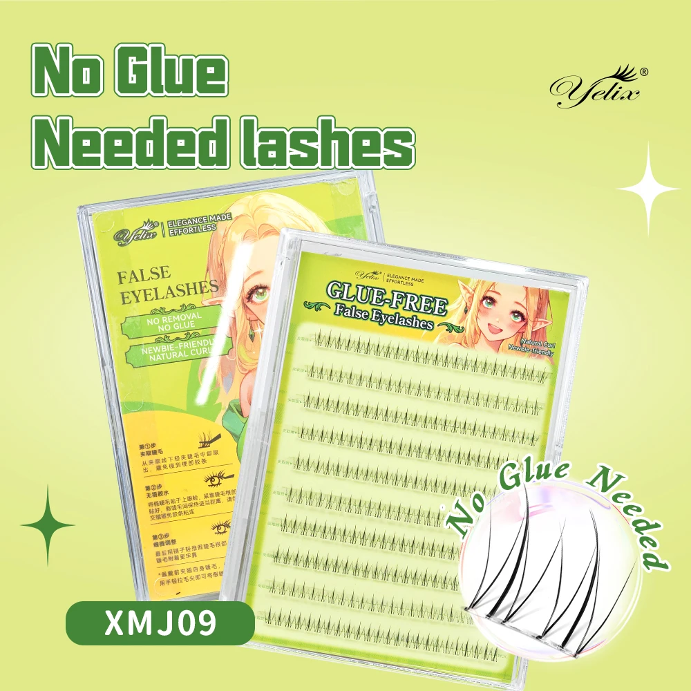 Yelix Large-capacity Lower Eyelashes Double-pointed Small Flame Glue-free Fake Eyelash Natural Manga Lashes Makeup Tools