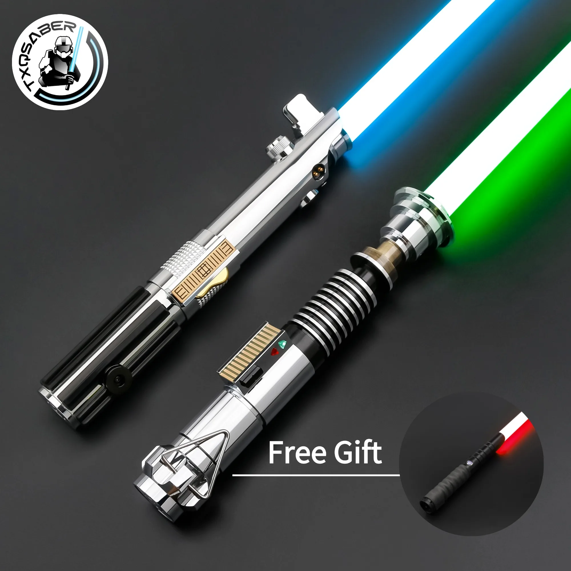 

TXQSABER 2pcs AnakinEP3 and LukeEP6 Lightsaber Christmas Gifts Jedi Laser Smooth Swing Metal Hilt With Blade Skywalker