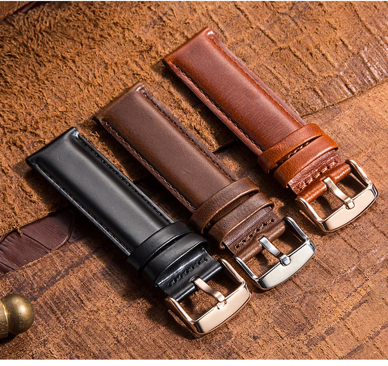 High Quality Genuine Leather Watch Strap 24 22 20 19 18 17 16 14mm Watchband Men's Watch Band For DW Daniel Wellington