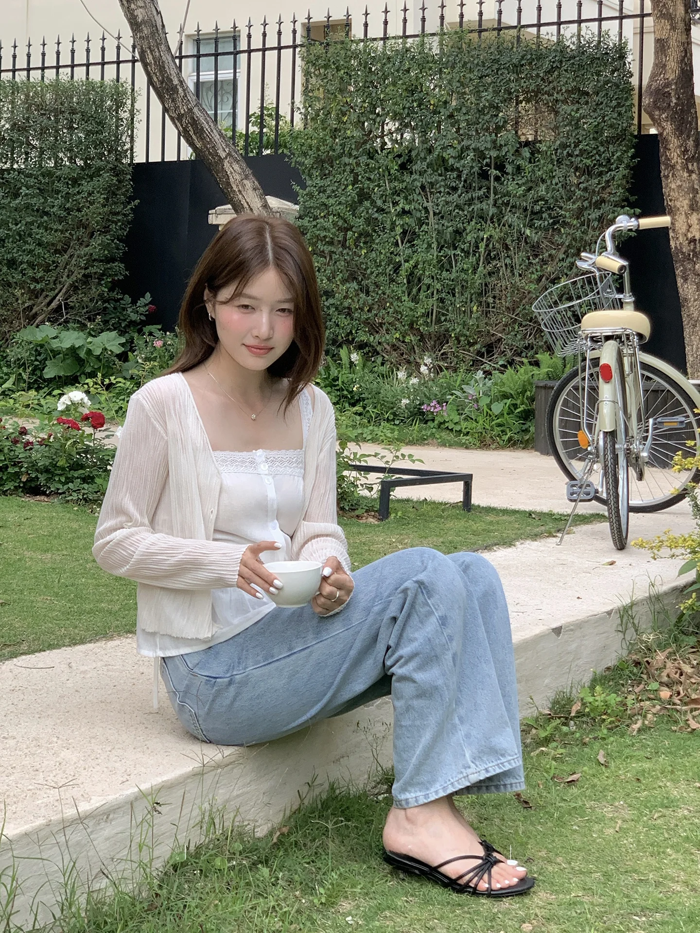 

Miao Light Summer Knitted Cardigan Women's Korean Style Soft Thin Sun Protection Slim Short Coat Outerwear Breathable Long Sl...