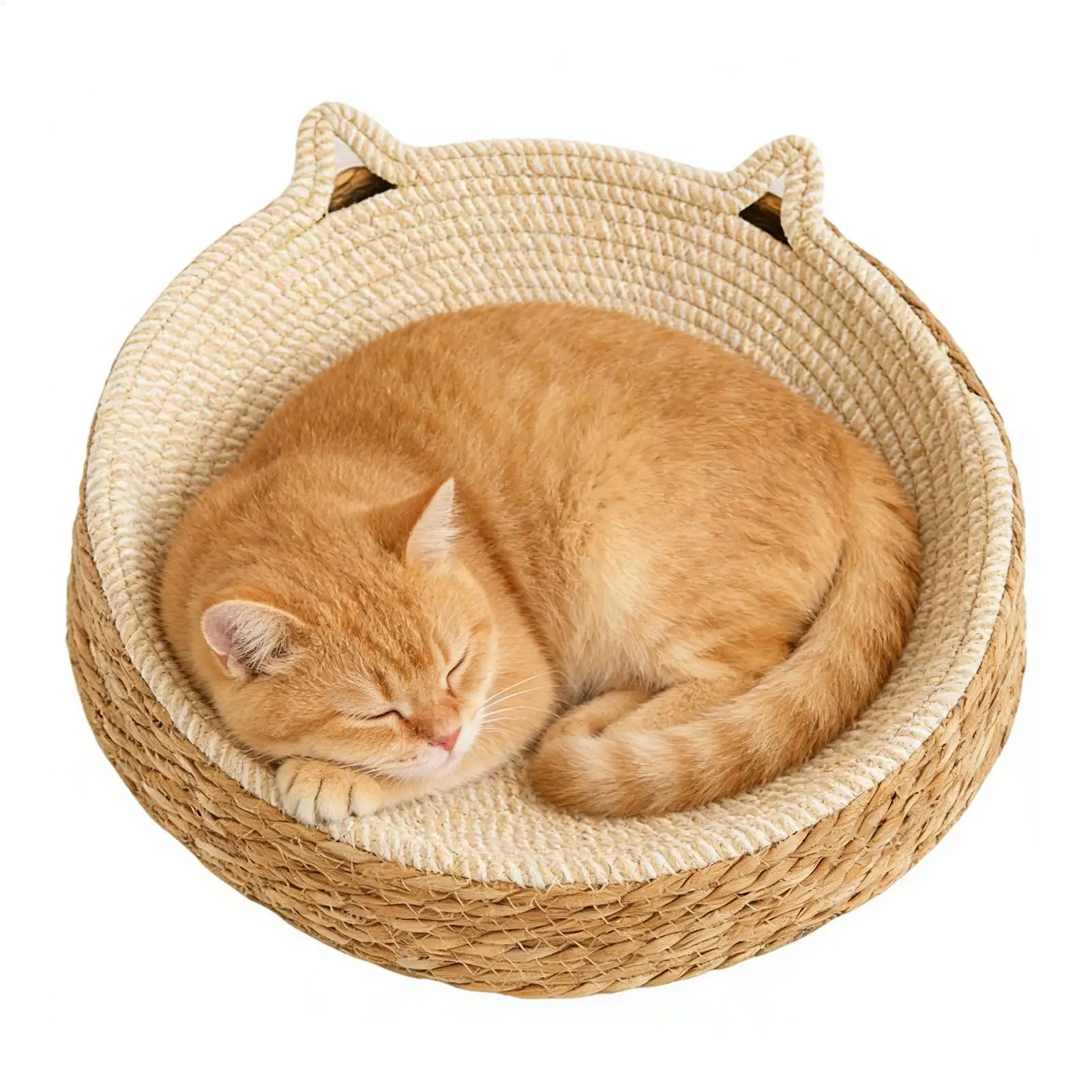 Cama para Gatos, Sofá, Rascador para Gatos, Cama Resistente al Desgaste, Tejido de Ratán Natural, Casa para Perros y Gatos, Cama para Dormir para Mascotas, Artículos para Mascotas